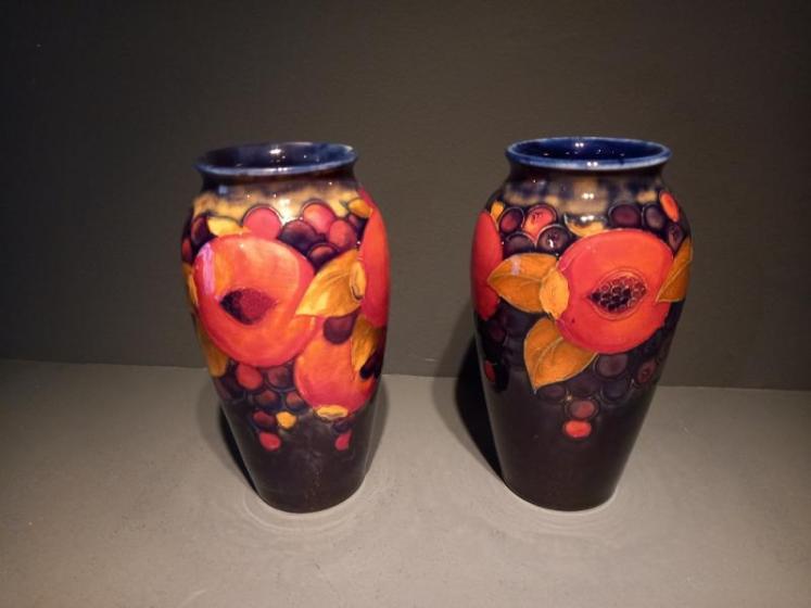 Pair of Antique Moorcroft Seeded Pomegranate Vases - Image 1