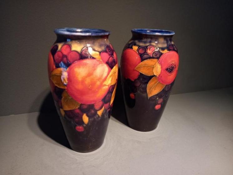 Pair of Antique Moorcroft Seeded Pomegranate Vases - Image 2