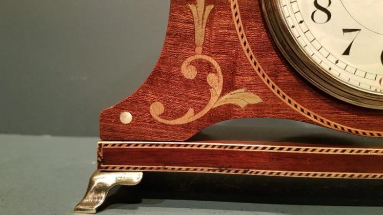 Superb Victorian Mahogany Inlaid Mantel Clock - Image 4