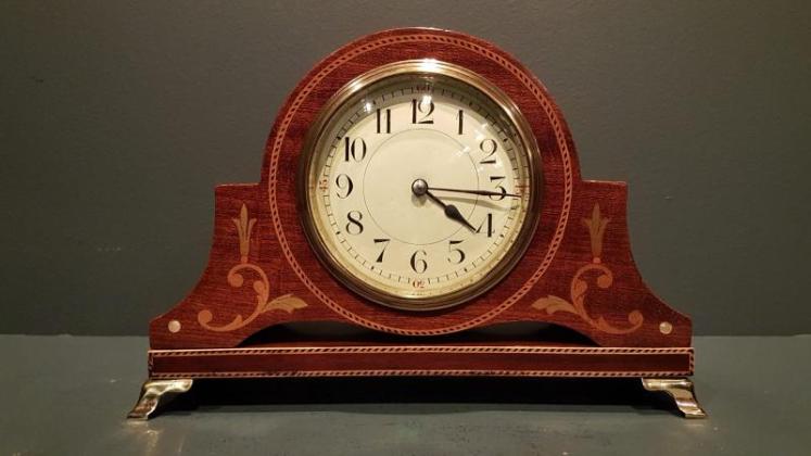 Superb Victorian Mahogany Inlaid Mantel Clock - Image 6
