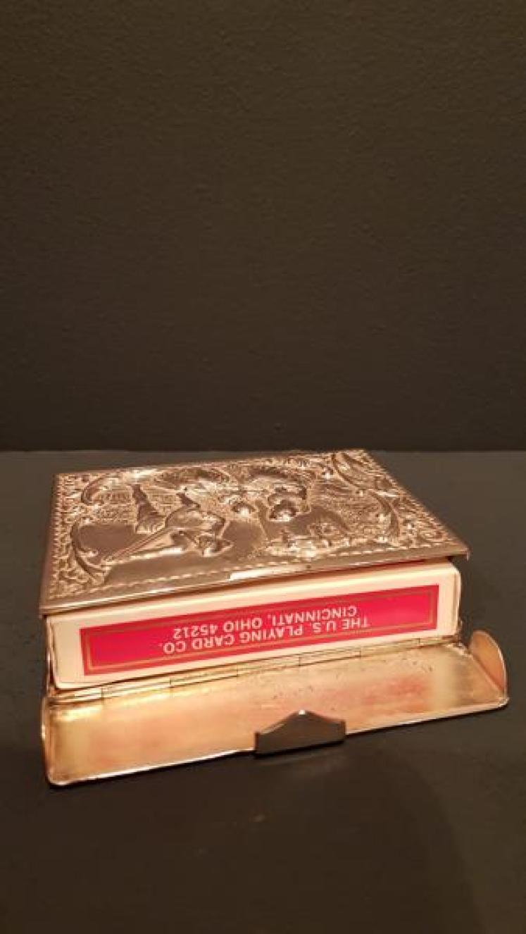 Superb Victorian Cast Silver Playing Card Case - Image 6