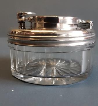 Rare Regency Period Silver and Cut Crystal Travelling Ink Well 