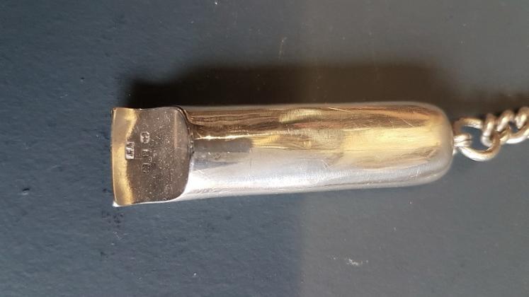 Victorian Silver Whistle and Albert Chain - Image 3
