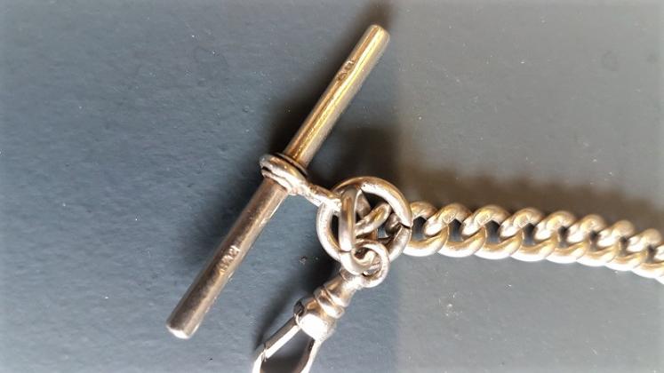 Victorian Silver Whistle and Albert Chain - Image 4