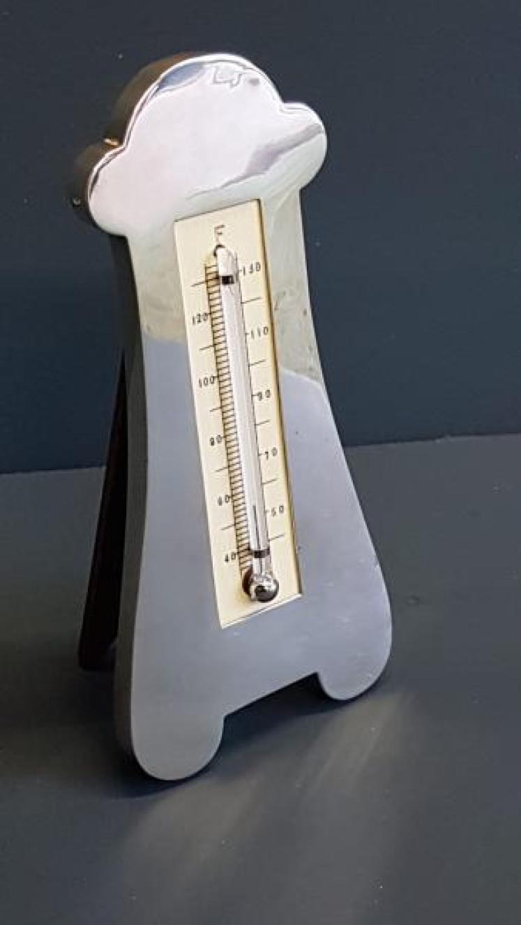  Edwardian Solid Silver Desk Top Thermometer - Image 1