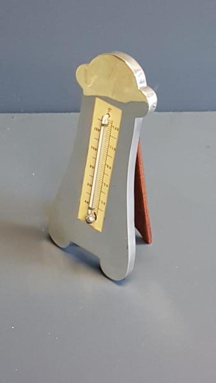  Edwardian Solid Silver Desk Top Thermometer - Image 3