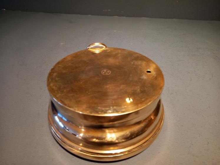Superb 19th Century Clouds Enamel Dial Marine Barometer - Image 6