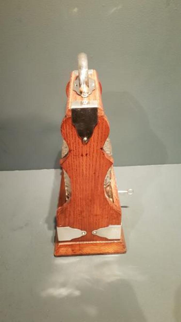 Superb Victorian Oak Single Bottle Tantalus - Image 4
