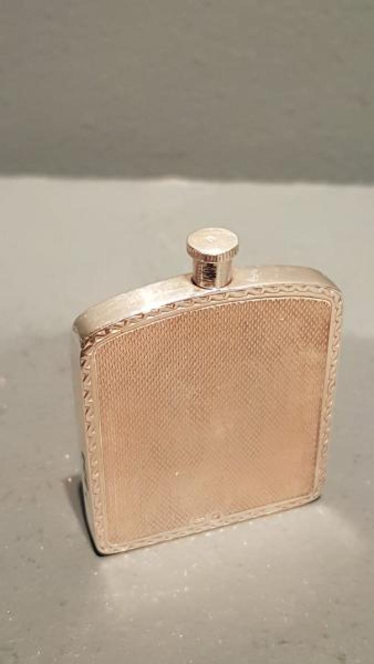 George V Car Radiator Silver Cologne Flask - Image 1