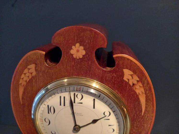 Superb Edwardian Inlaid Scalloped Top Mantel Clock - Image 6