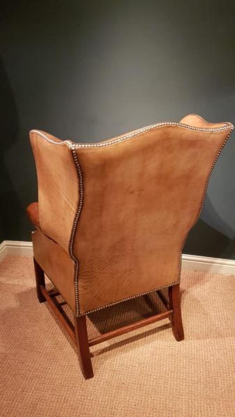 Superb Pair of Antique Wing Back Arm Chairs - Image 2