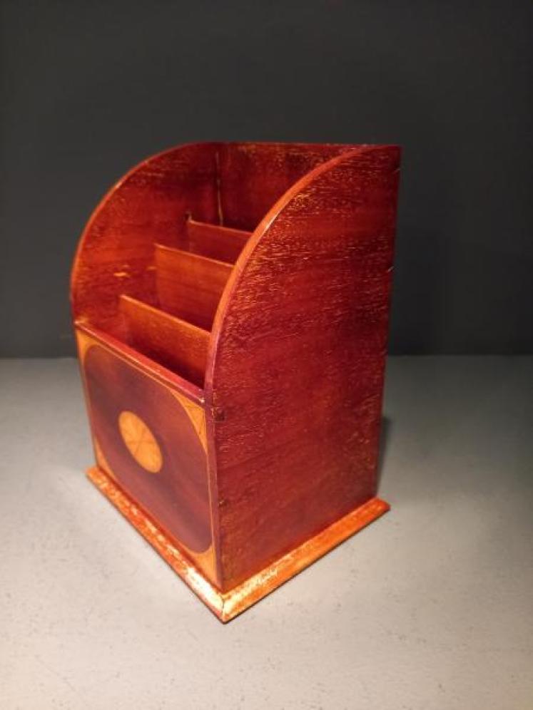 Antique Sheraton Inlaid Letter Rack - Image 4