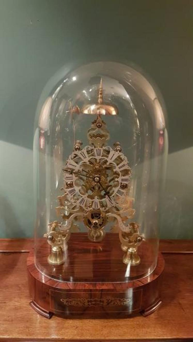 Superb Victorian Rosewood Dent of London Skeleton Clock - Image 1