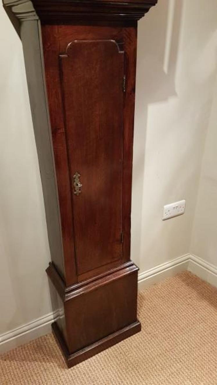 George III Period Oak Jonas Barber Clock - Image 2