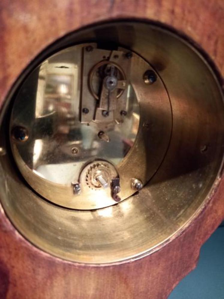 Late Victorian Sheraton Inlaid Balloon Shaped Mantel Clock - Image 5