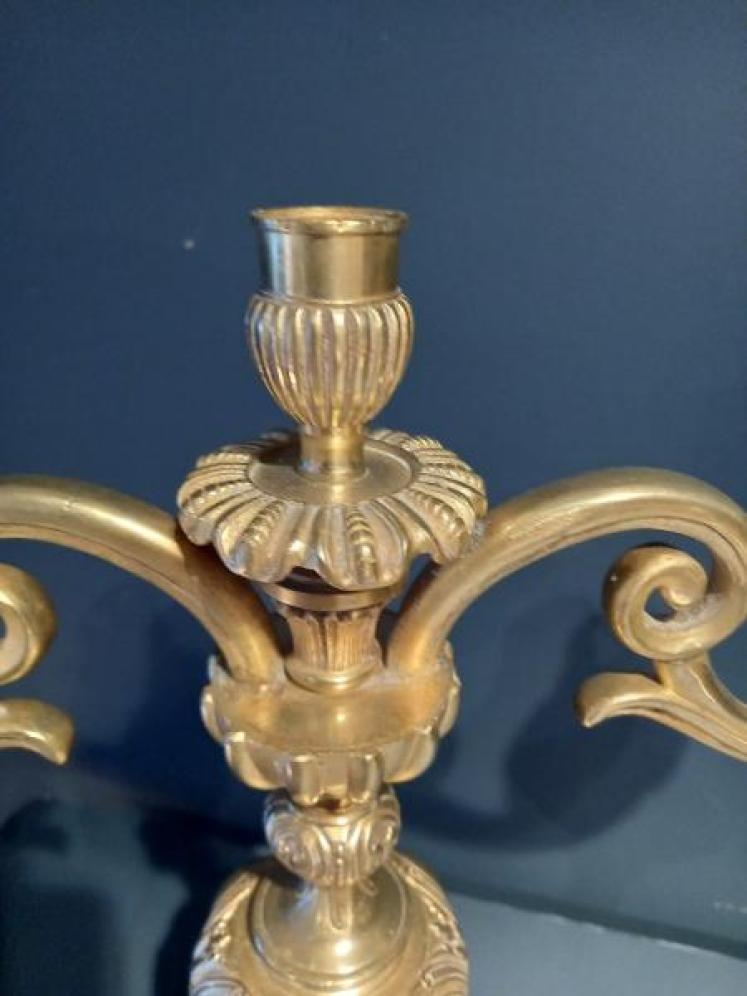Superb Pair of Mid Victorian Gilded Candelabra - Image 5