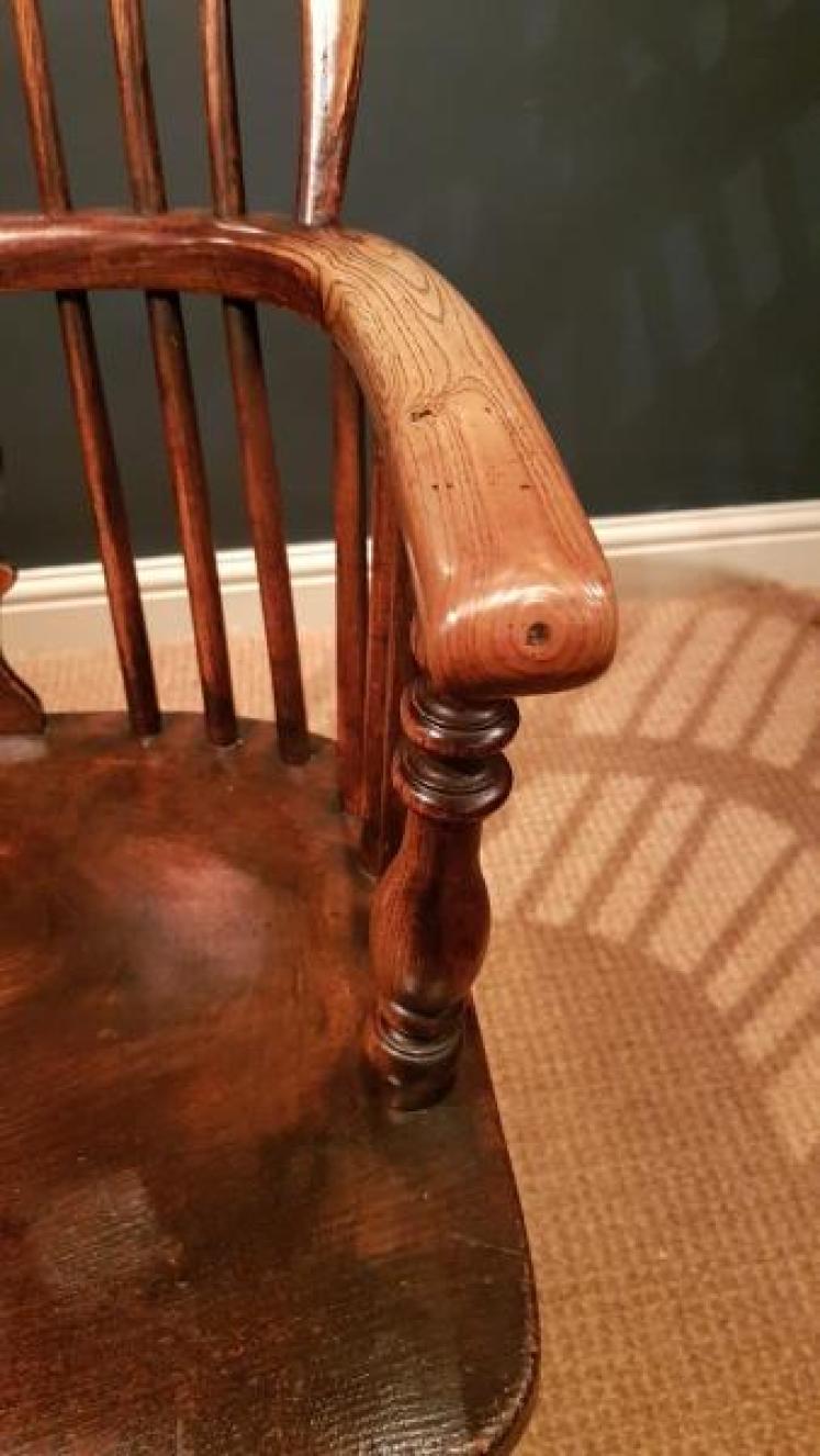 Early Victorian Ash and Elm Windsor Chair - Image 5