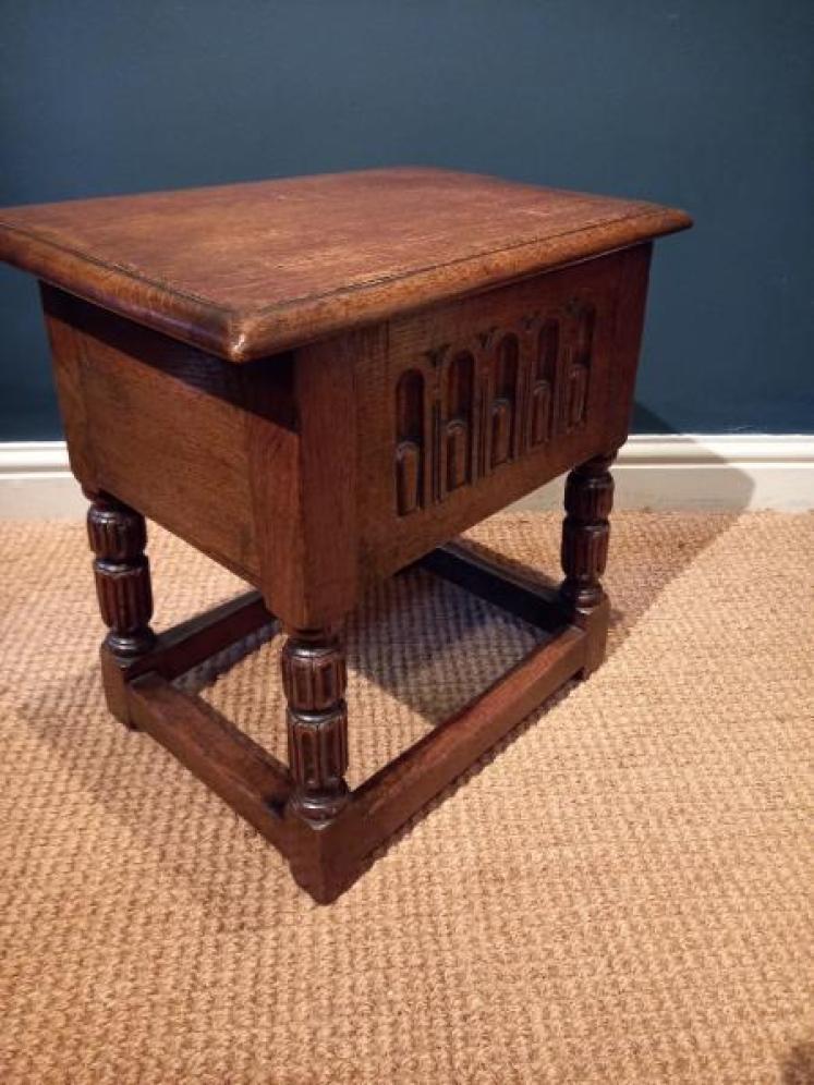 George I Style Oak 'Box' Joint Stool - Image 6