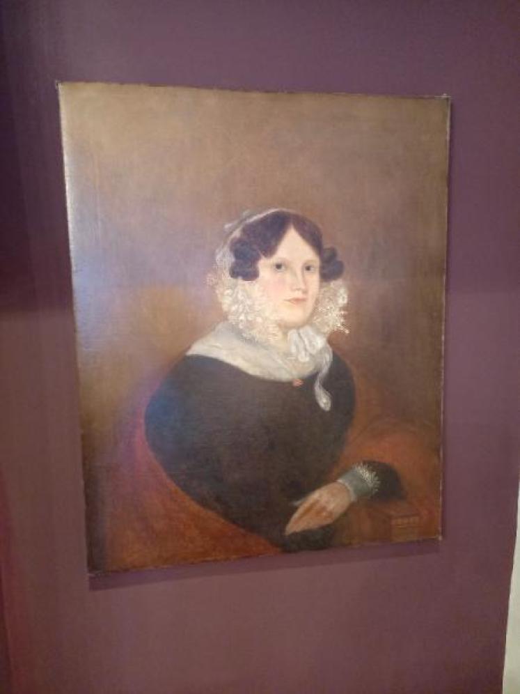 Antique Early Victorian Oil on Canvas Portrait of a Lady - Image 6
