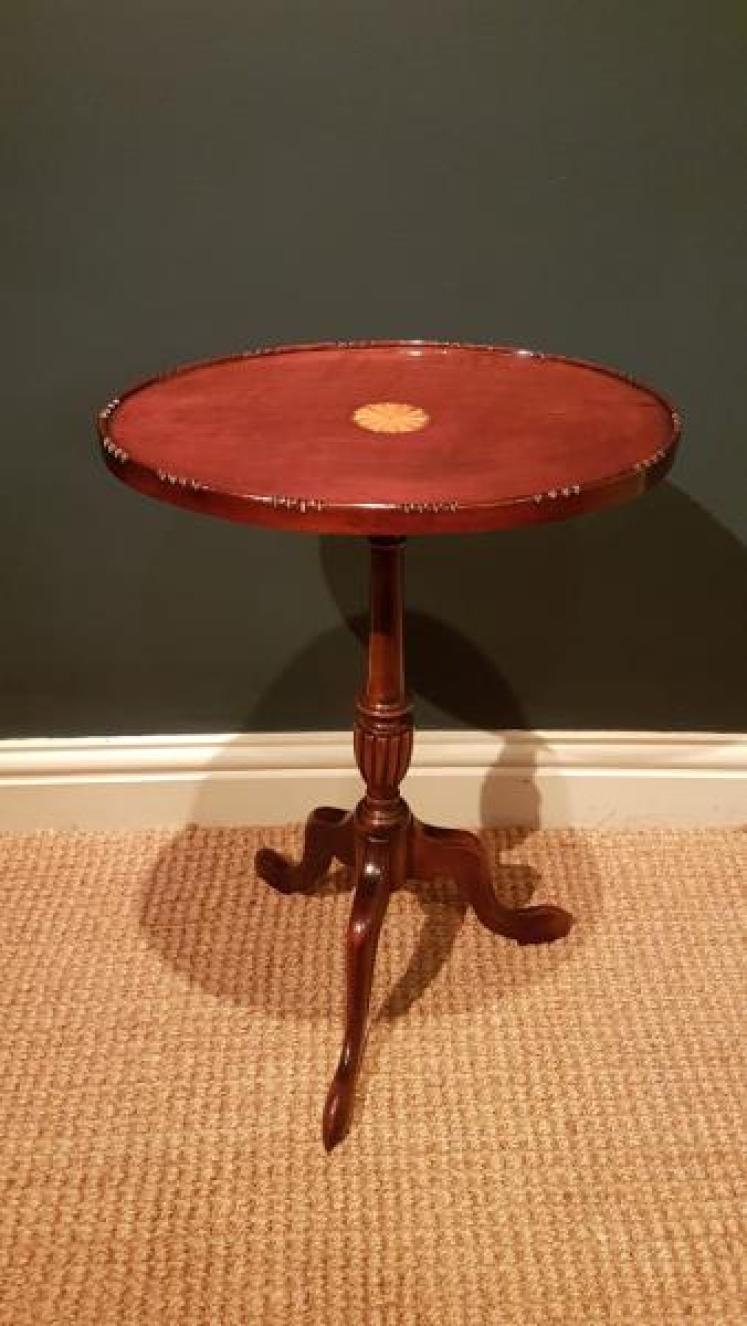Superior Quality Edwardian Inlaid Mahogany Wine Table - Image 1
