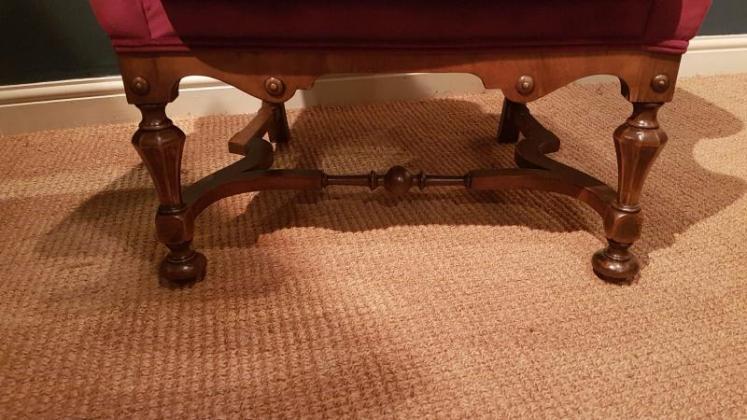 Edwardian Walnut Framed Upholstered Arm Chair - Image 4