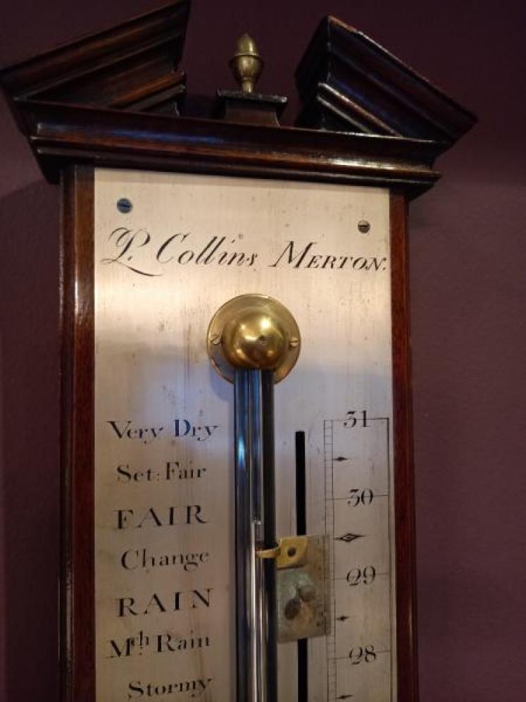 George III Style Mahogany Stick Barometer - Image 4