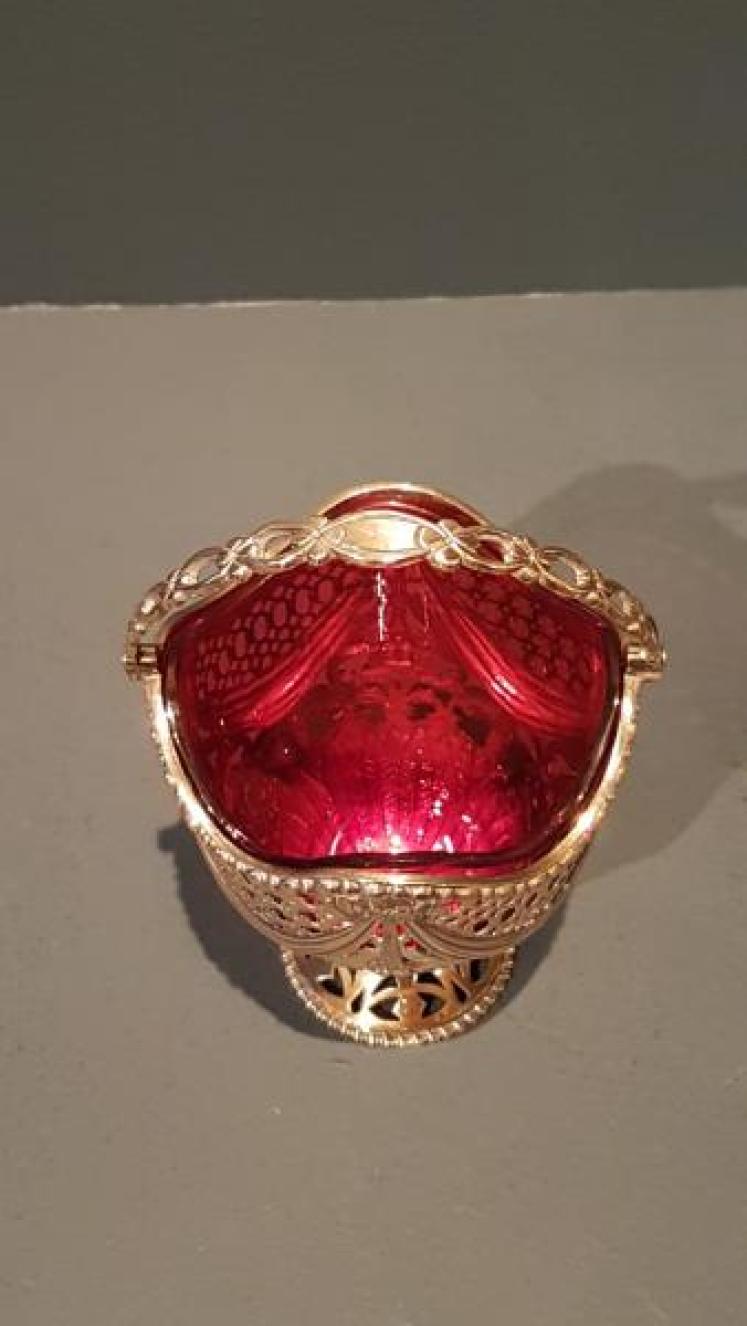 Edwardian Silver Gilt Bonbon Dish with Cranberry Liner - Image 5