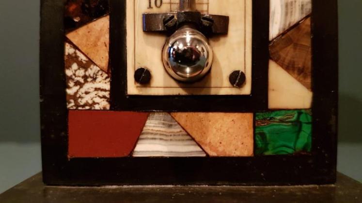 Victorian Slate and Specimen Marble Desk Top Thermometer - Image 3