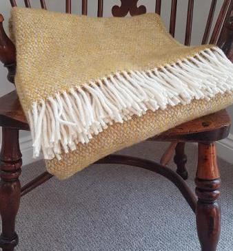 Tweedmill Illusion Yellow and Grey Throw