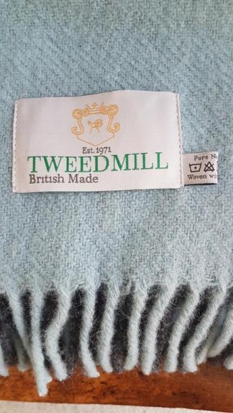 Tweedmill Block Check Duck Egg Throw - Image 2
