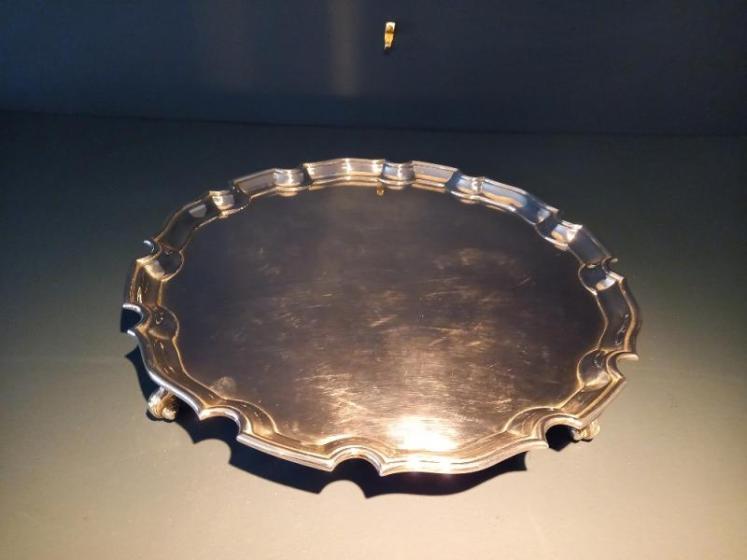 Heavy George III Style Solid Silver Salver - Image 2