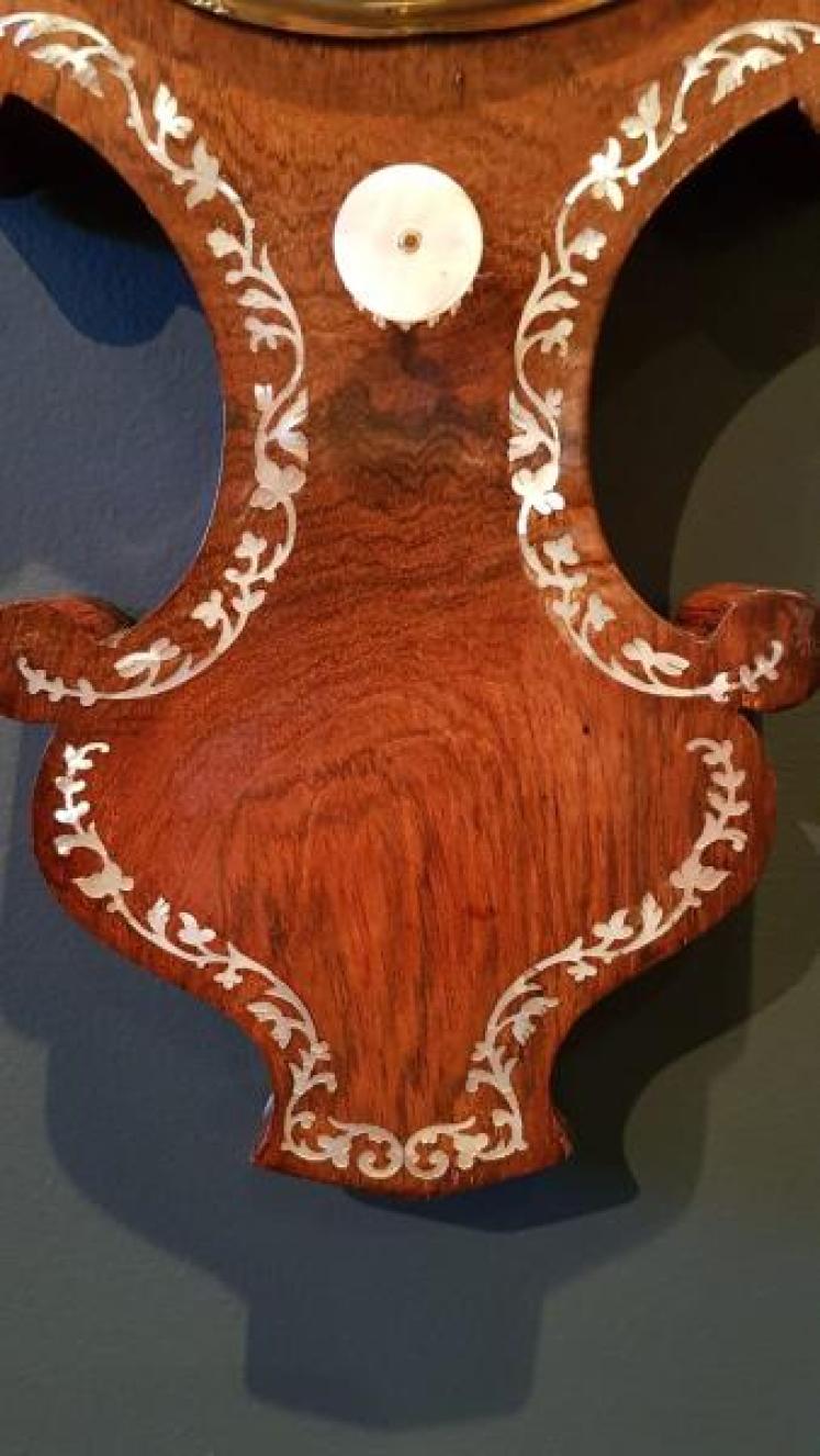 Victorian Rosewood Mother of Pearl Inlaid Barometer - Image 4
