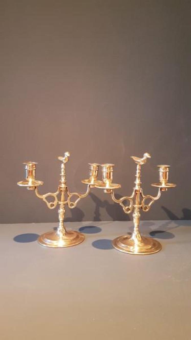 Pair of Victorian Brass Candelabra - Image 1
