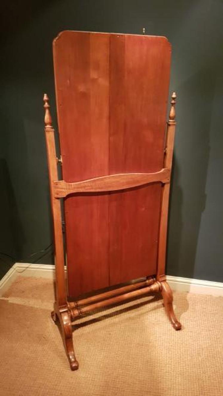 Fine Quality Victorian Walnut Cheval Mirror - Image 2
