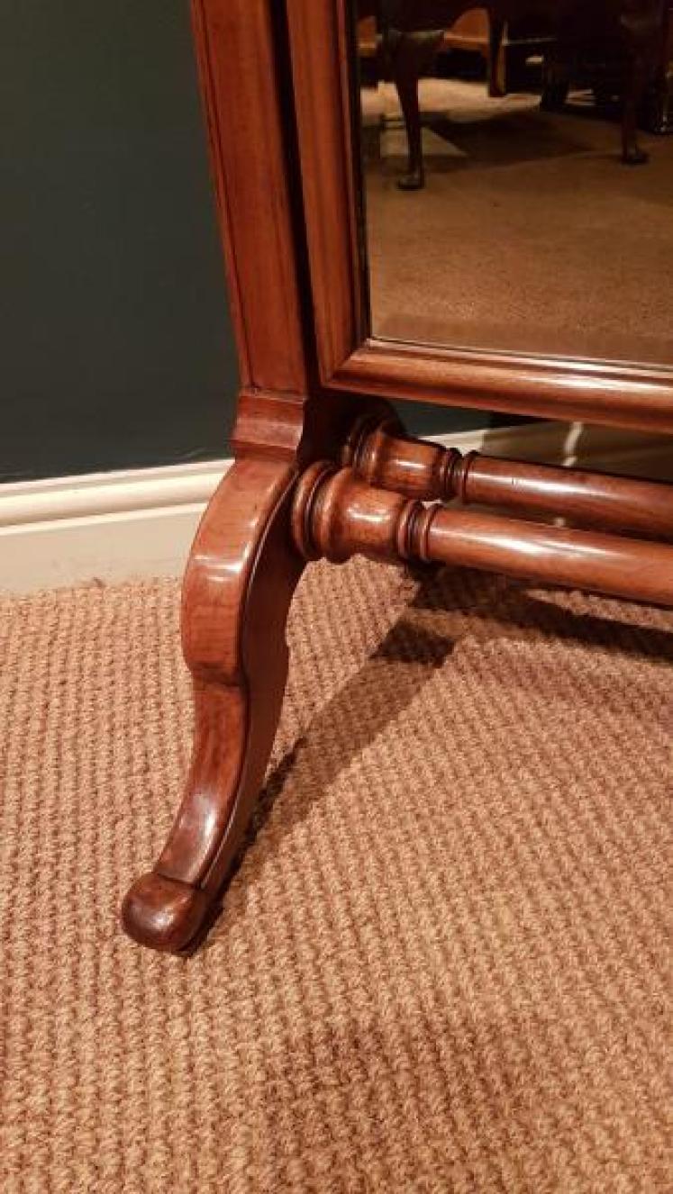 Fine Quality Victorian Walnut Cheval Mirror - Image 5