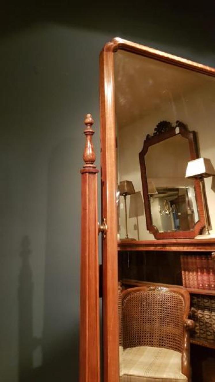 Fine Quality Victorian Walnut Cheval Mirror - Image 7