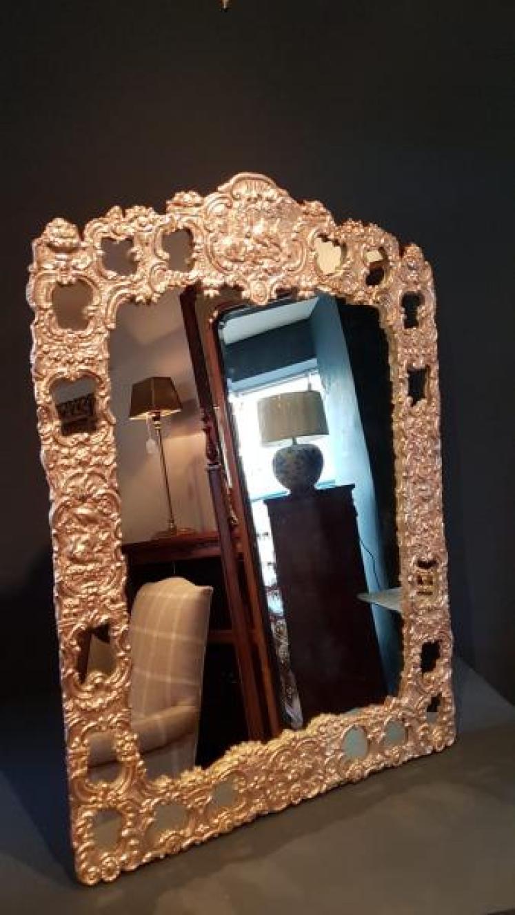 Superb Large Antique Silver Mirror - Image 1