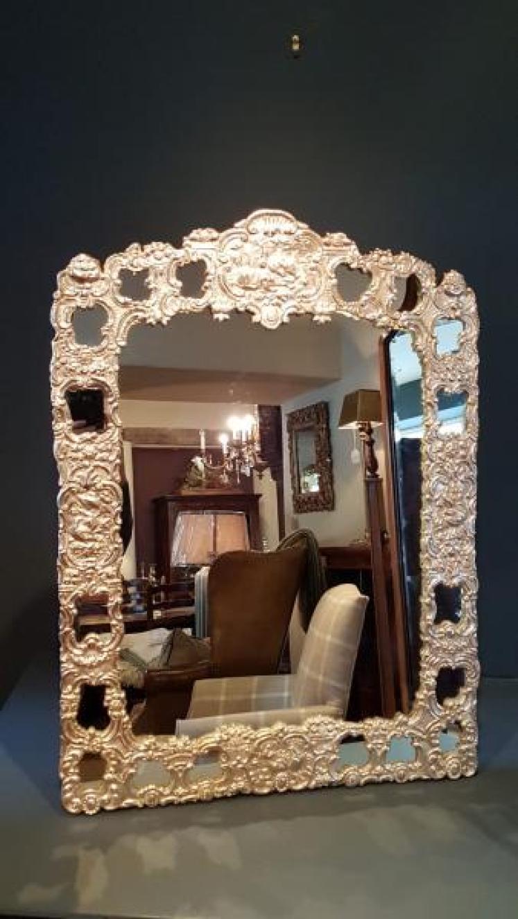 Superb Large Antique Silver Mirror - Image 2