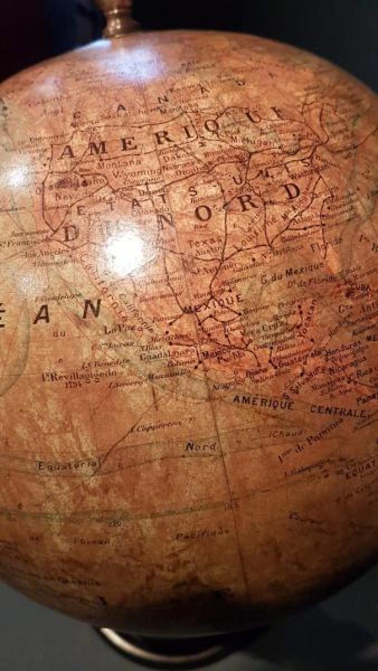 1930's Paris Made Paper Mache Globe - Image 2