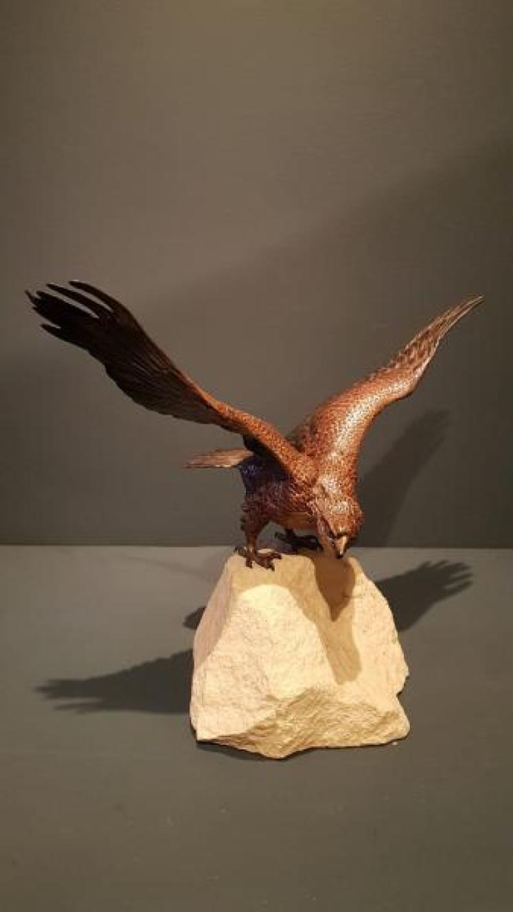 Late 19th Century Austrian Cold Painted Bronze Eagle - Image 1