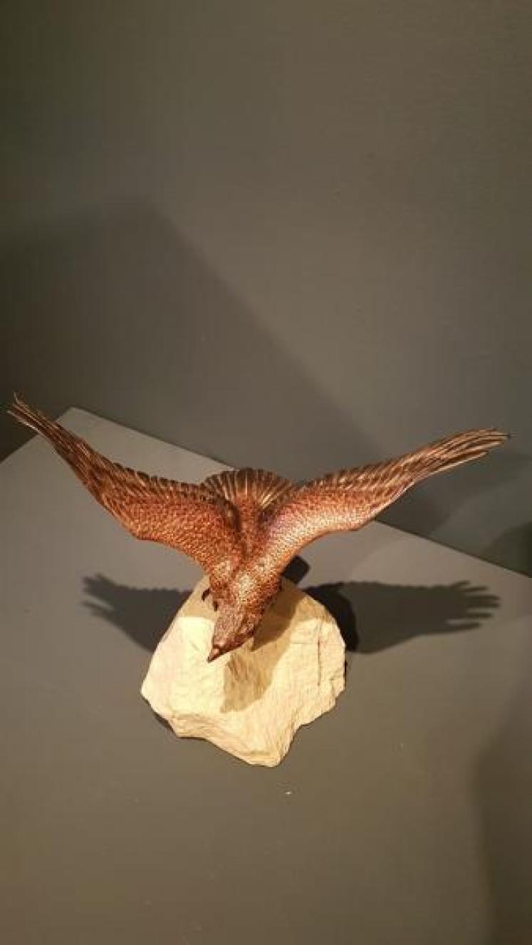 Late 19th Century Austrian Cold Painted Bronze Eagle - Image 6