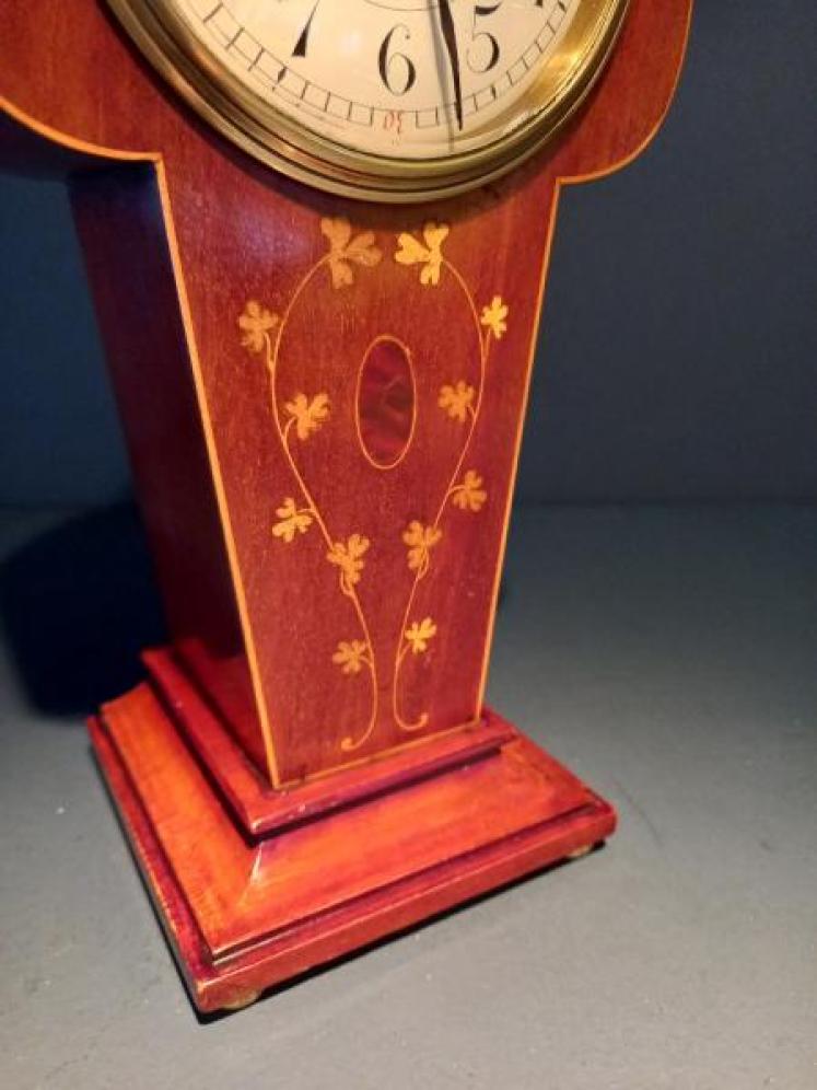 Edwardian Period Inlaid Club Shaped Mantel Clock - Image 4