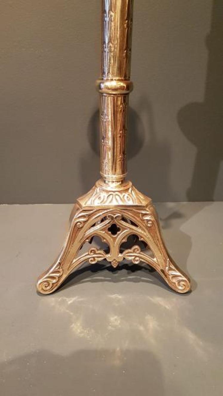 Large Pair of Victorian Brass Candlesticks - Image 5
