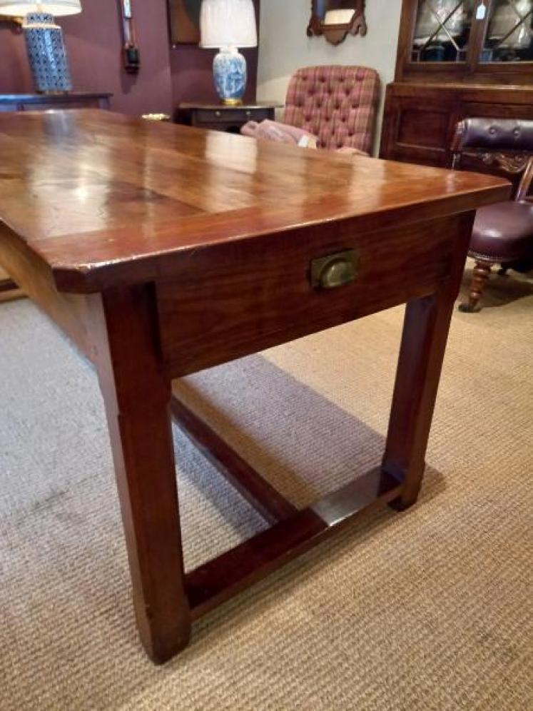 George III Period Elm Planked Top Farmhouse Table - Image 5