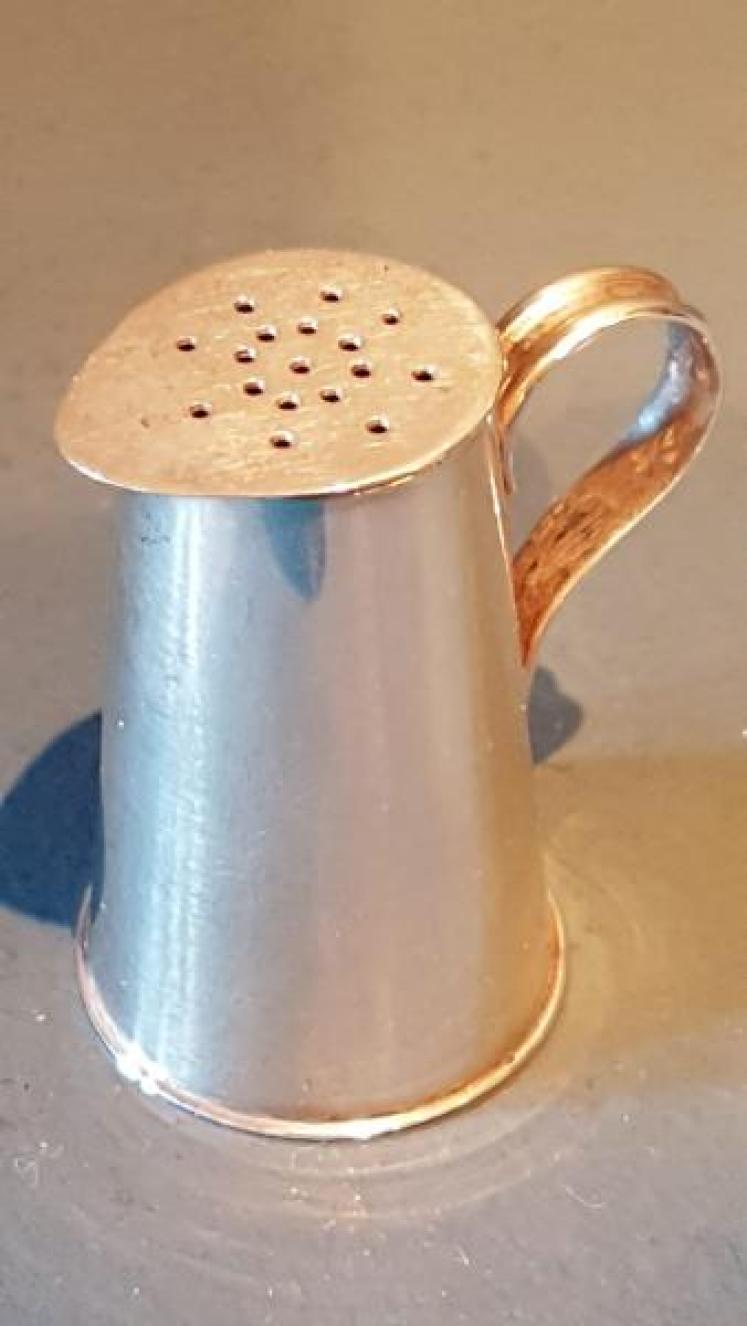 Unusual Victorian Chester Silver Jug Pounce Pot - Image 4