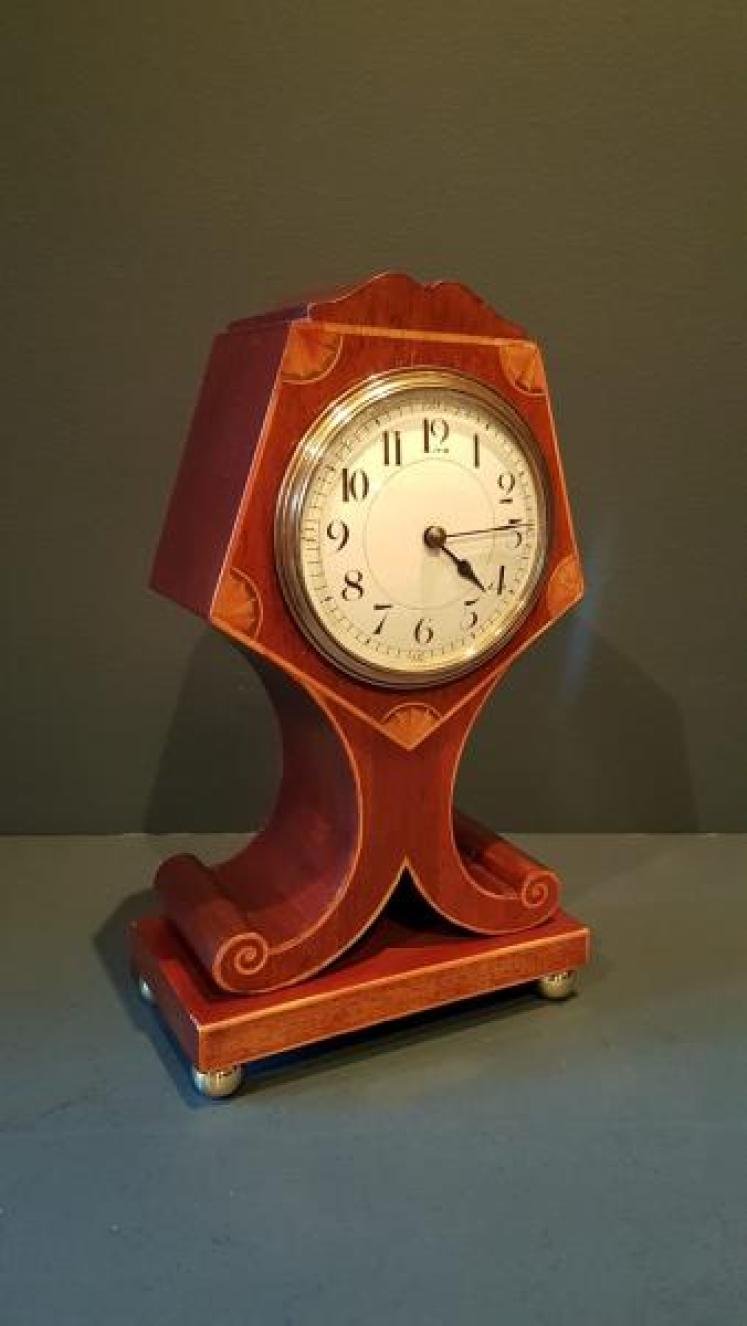 Superb and Unusual Inlaid Mantel Clock - Image 3