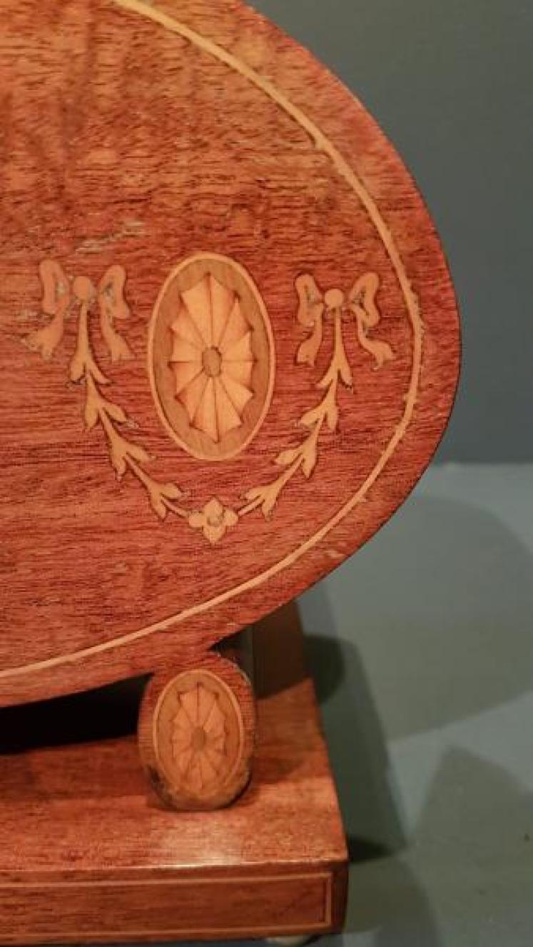 Unusual Edwardian Inlaid Mantel Clock - Image 2