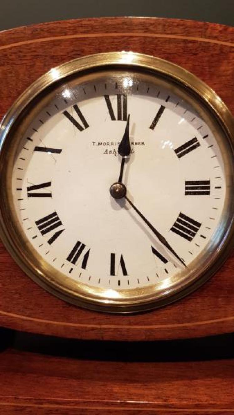 Unusual Edwardian Inlaid Mantel Clock - Image 3