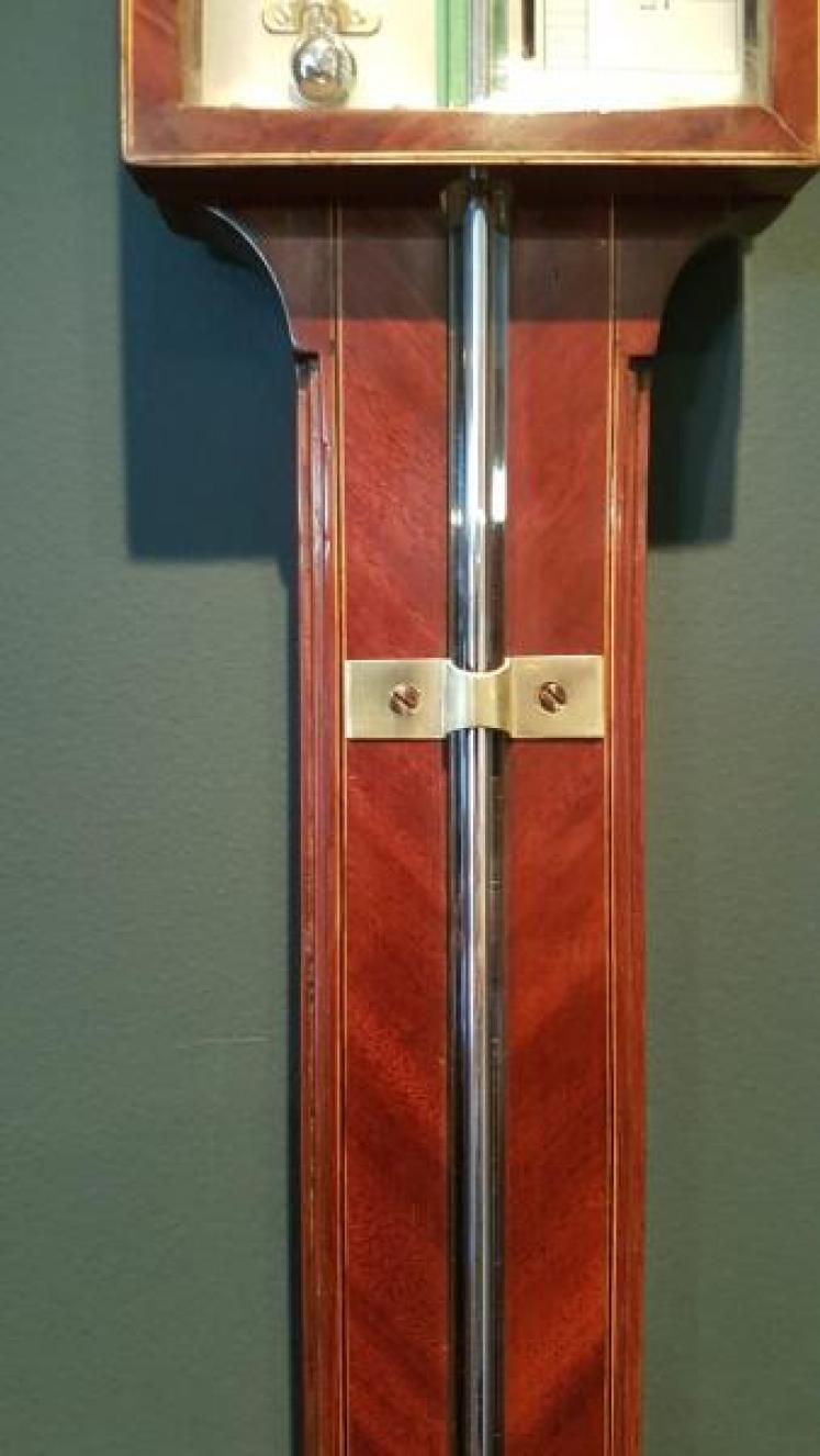 Antique Sheraton Inlaid Derby Stick Barometer - Image 4
