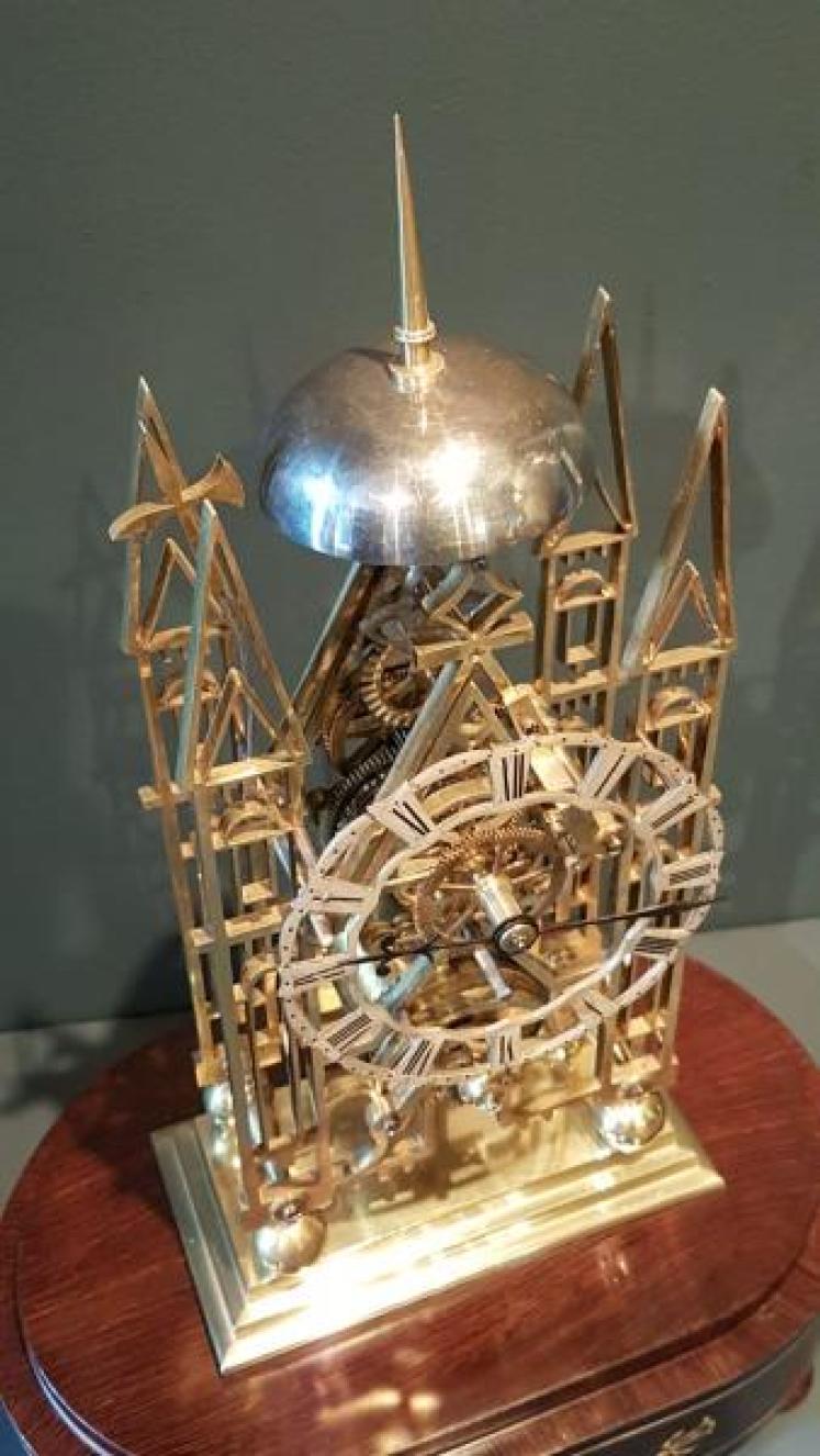 Superb Victorian Lichfield Cathedral Skeleton Clock - Image 3